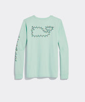 Whale Light Outline Long Sleeve Tee Green by Vineyard Vines